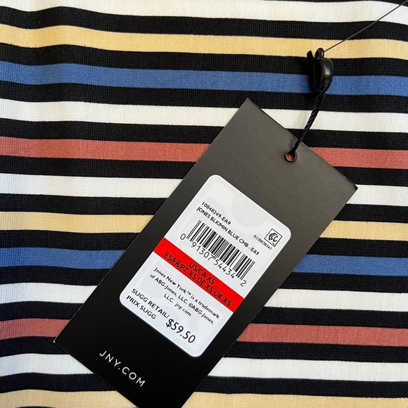 Jones New York Multicolor Striped Long Sleeve Top - Picture 4 of 5